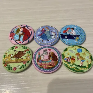 자수 캔뱃지 디즈니 6개 세트