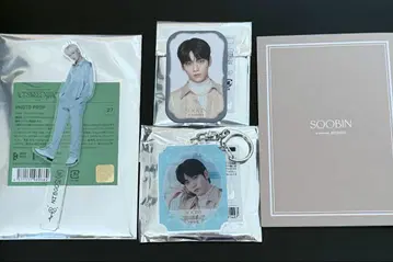 SOOBIN 아크릴 사진 프롭 아크릴 키링 캔뱃지 세트