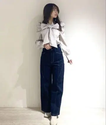 릴리안 캐럿 LILLIAN CARAT 하이웨스트 와이드 데님