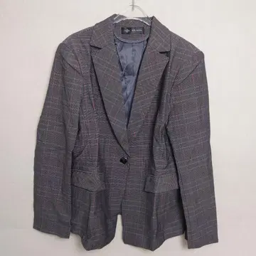그레이 계열 체크 테일러드 자켓 4XL