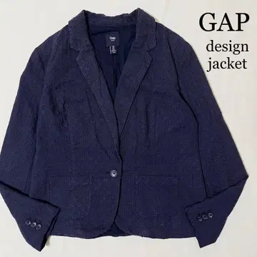GAP 자수 코튼 디자인 테일러드 자켓 네이비 여성용 구제 의류