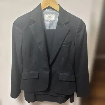 블랙 스트라이프 비즈니스 정장 상하의 세트