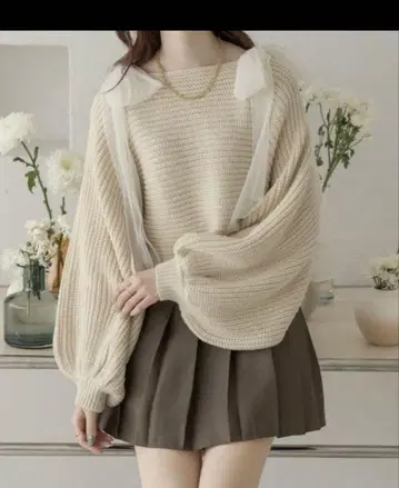앙브르네쥬 Ambre Neige 2way 튤 리본 상의