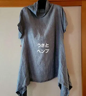 우사토의 의류 린넨 헴프 자연 소재 수직 수염 티셔츠 엔젤