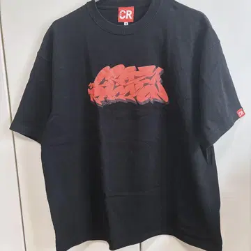 crazy raccoon 티셔츠 블랙 오렌지 로고 CR 구제 의류