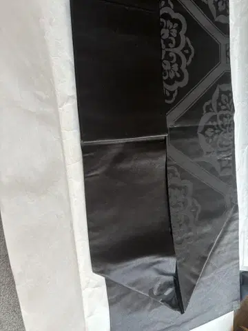 블랙 무늬 나고야 오비 순수 실크