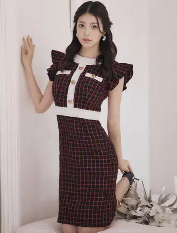 쥬얼스 캬바쿠라 드레스 트위드 택 포함 미사용 새상품 S