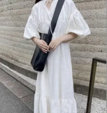 볼륨 슬리브 리본 원피스 iam eim 아이엠 원피스