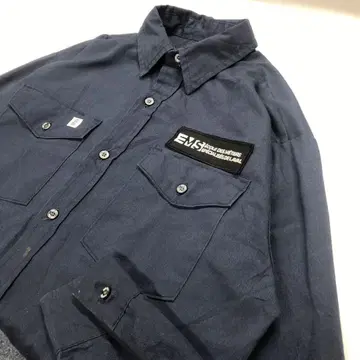 빅빌 90s 빈티지 워크 셔츠 긴팔 네이비 남성용 XL 상당
