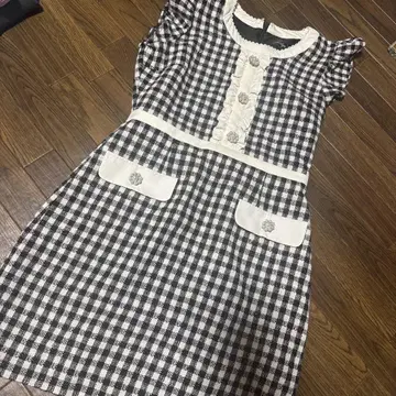 evelyn 깅엄 체크 반팔 원피스