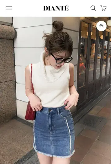 DIANTE FRINGE DENIM MINI SKIRT