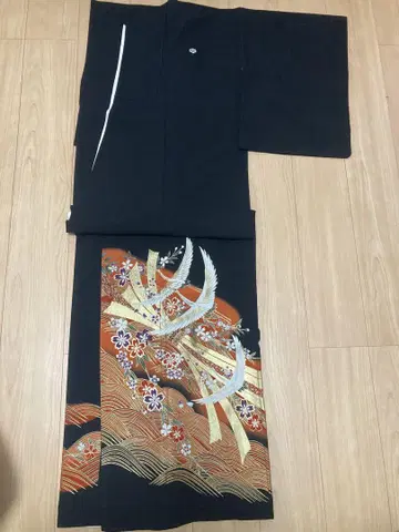 블랙 전통 예복 기모노 워셔블 기모노