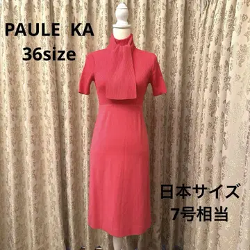 새상품급 PAUL KA 니트 절개 원피스 짙은 핑크 36 size