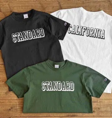 스탠다드 캘리포니아 x CHAMPION TEE BLACK L 새상품