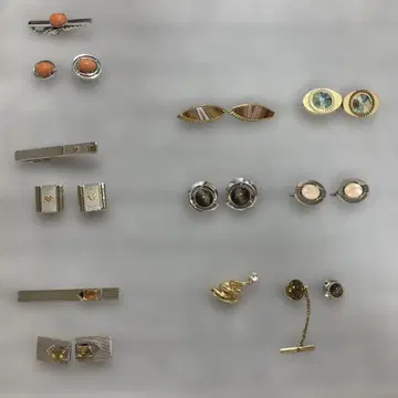 넥타이핀 커프스 단추 타이바 10점 세트