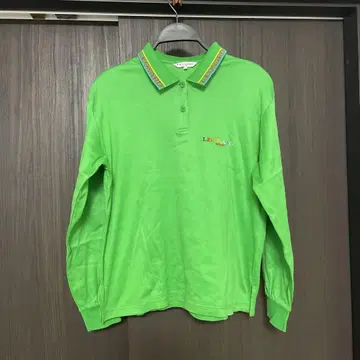 레오나르 피케 셔츠 긴팔 그린 자수 로고