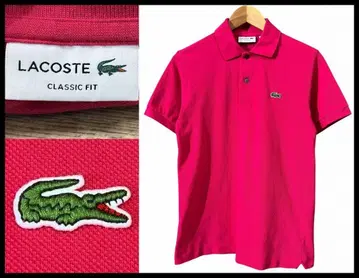 G2 일본제 라코스테 CLASSIC FIT 피케 셔츠 핑크 XS