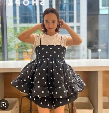 로지몬스터 마쉬멜로우 프릴 도트 퀼팅 숏팬츠