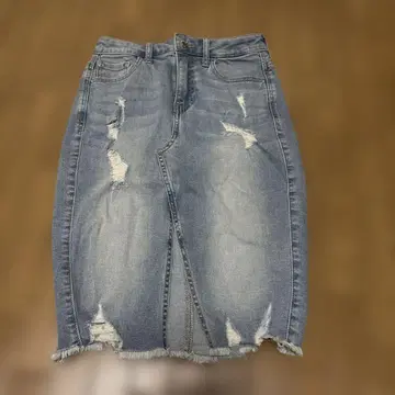 guess 데미지 가공 타이트 스커트 라이트 블루