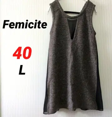 [페미니티] 슬리브리스 그레이 무릎 기장 원피스 40 L 일본제