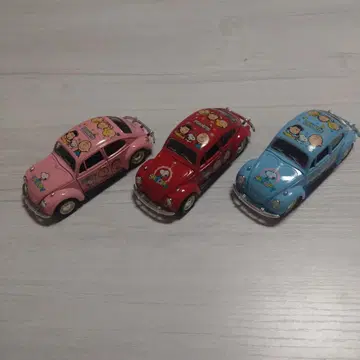 스누피 비트 미니카. 빨간색, 핑크, 스카이블루 세트