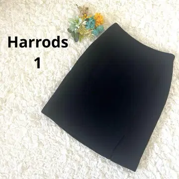 해롯 Harrods 타이트 스커트 울 혼방 무릎 기장 블랙 1 일본제