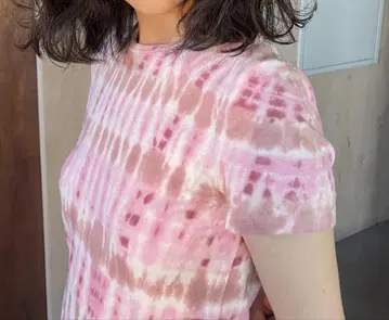 핑크 타이다이 반팔 셔츠