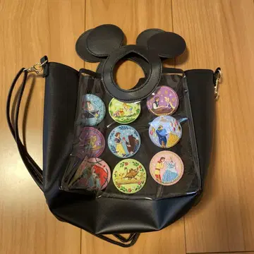 디즈니 자수 캔뱃지 9개 세트 가방 포함