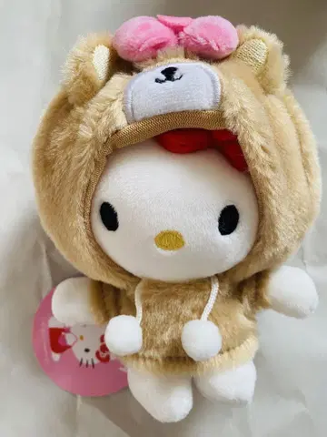 헬로키티 곰 후드 봉제 인형 타이니참 레어 복슬복슬 후드티