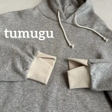 츠무구 스프링 쭈리 치비 후드 풀오버 후드티 그레이 tumugu