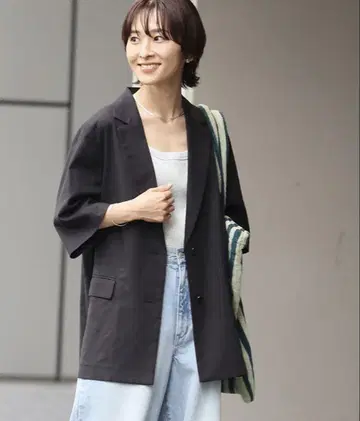 린넨코튼 하프 슬리브 자켓