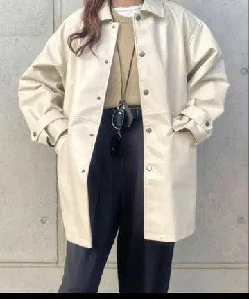 ISOOK isook 아이스 인조 가죽 오버 사이즈 자켓