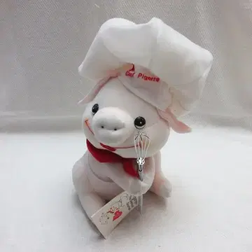 택 포함 80s Chef Pigerre 봉제 인형 인형 돼지 돼지 클립
