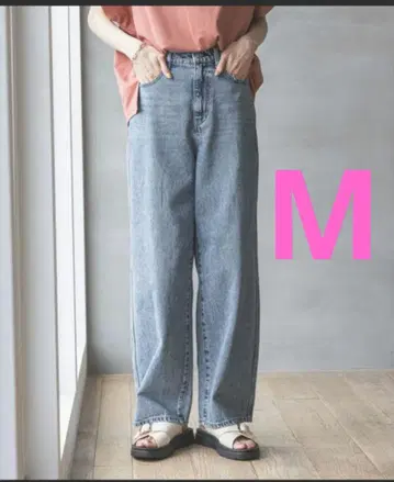 글로벌 워크 GOOD 데님 배기 팬츠 M 블루