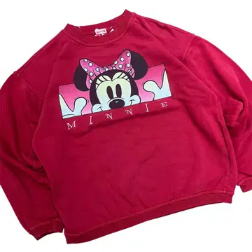 90s 디즈니 미니 미키 잉크 맨투맨 빨간색