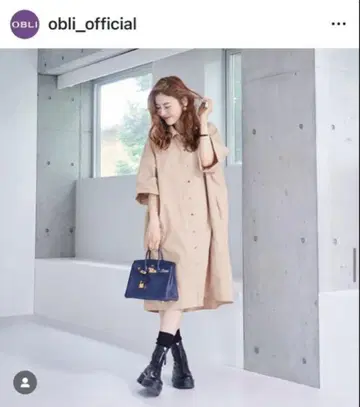 OBLI 새상품 베이지 셔츠 원피스 0 사이즈
