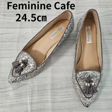 Feminine Cafe 태슬 로퍼 펌프스 24.5cm 실버