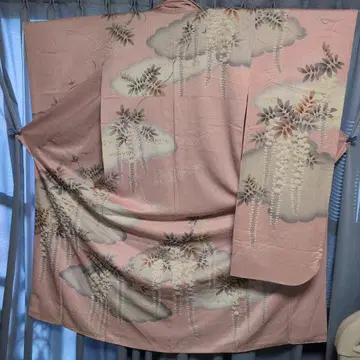 USED 새상품급, 후리소데, 퍼플 핑크 계열, 금박 사용