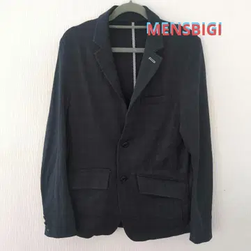 MEN'SBIGI 다크 블루 체크 무늬 테일러드 자켓 일본제
