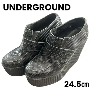 UNDERGROUND 블랙 웨지솔 슈즈