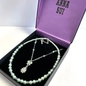 ANNA SUI 안나수이 귀여운 그린 계열 펄 목걸이 (2종)