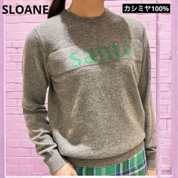 22AW/SLOANE 레터드 니트 로고 프린트 캐시미어 100% 그레이