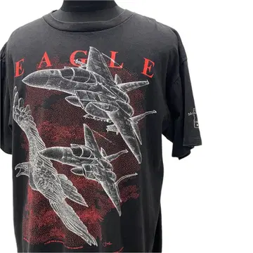 90's XL 사이즈 BLACK BIRD F-15EAGLE 전투기 티셔츠