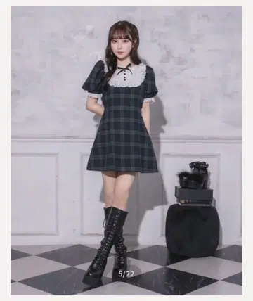 미사용 새상품 pium 코튼 레이스 도리 카페 원피스 그린