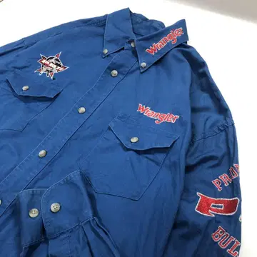 랭글러 PBR 워크 셔츠 긴팔 블루 남성용 2XL 상당