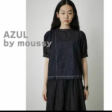 AZUL by moussy 아줄바이마우지 반팔 데님 상의 택 포함 새상품