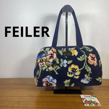 FEILER 페이러 토트백 셔닐 직조 네이비