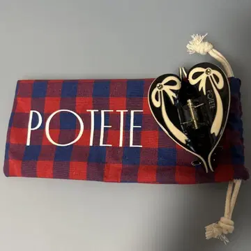 PO TETE 리본 하트 클립 블랙