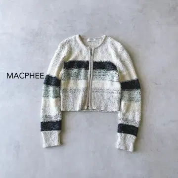 맥피 트위드 보더 집업 가디건 겉옷 MACPHEE