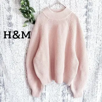 [ H&M ] 드롭 숄더 긴팔 니트 스웨터 베이지 (US/XS)